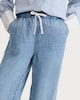image 2 of F&F Pure Lyocell Wide Leg Drawstring Jeans in Blue
