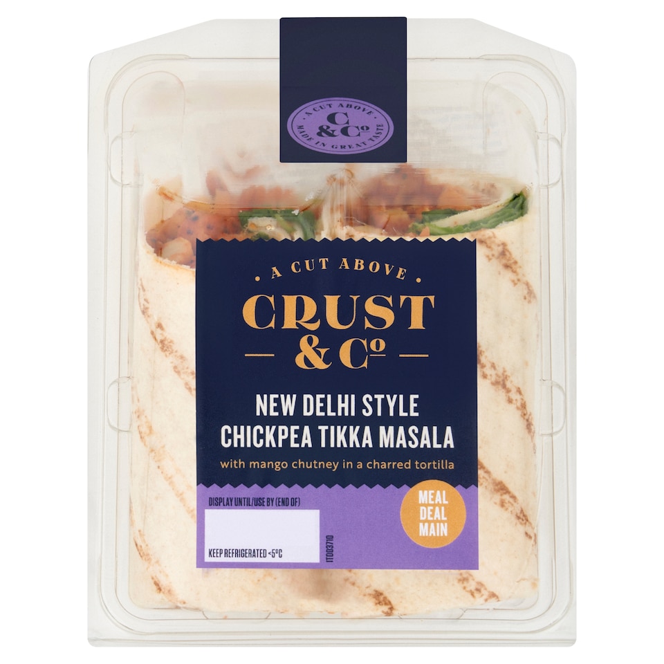 Crust & Co New Delhi Chickpea Tikka Masala Wrap 199g