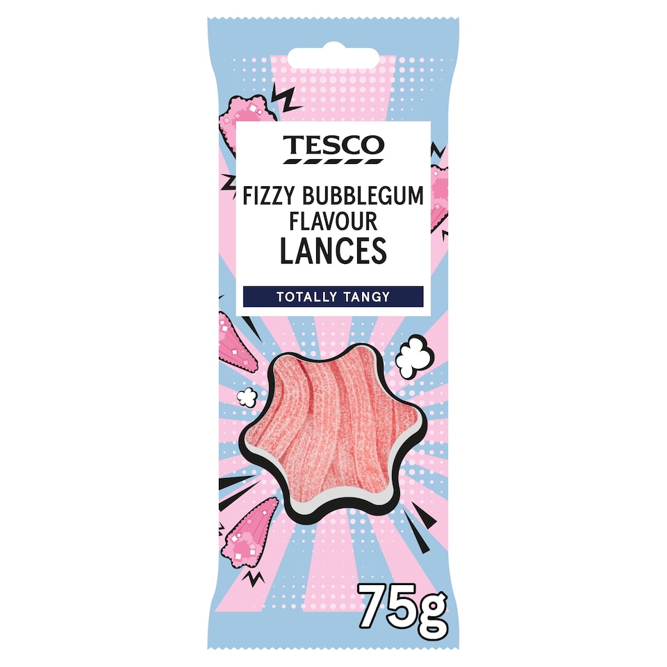 Tesco Fizzy Bubblegum Lances 75G