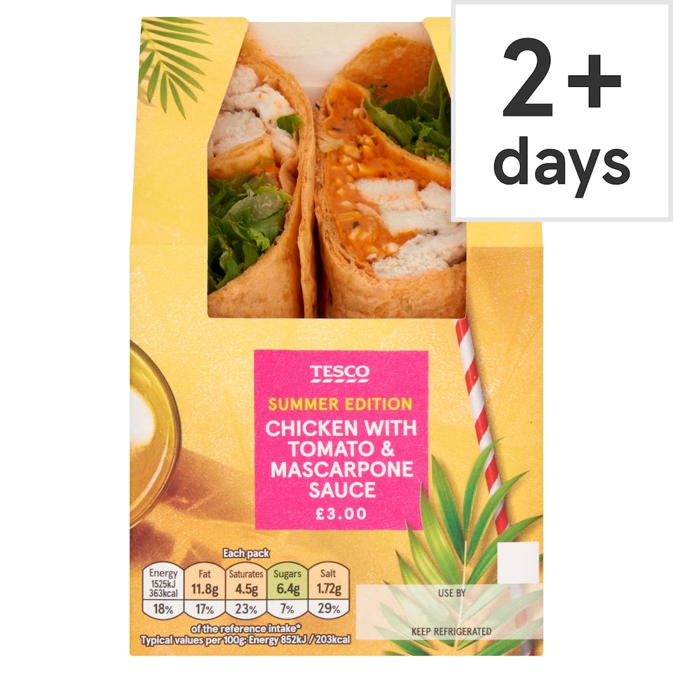 Tesco Chicken With Tomato & Mascarpone Sauce Wrap