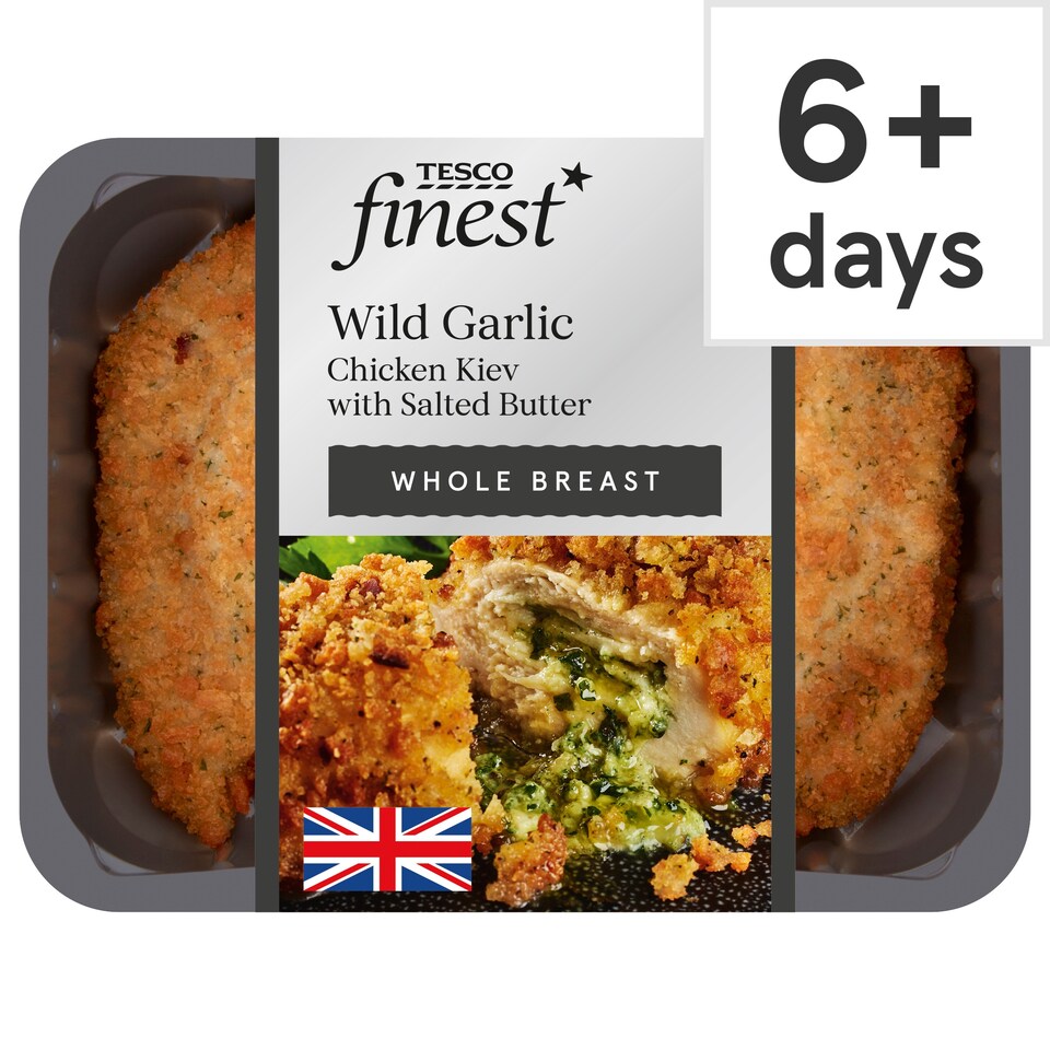 Tesco Finest Roasted Garlic Chicken Kiev With Salted Butter 385G