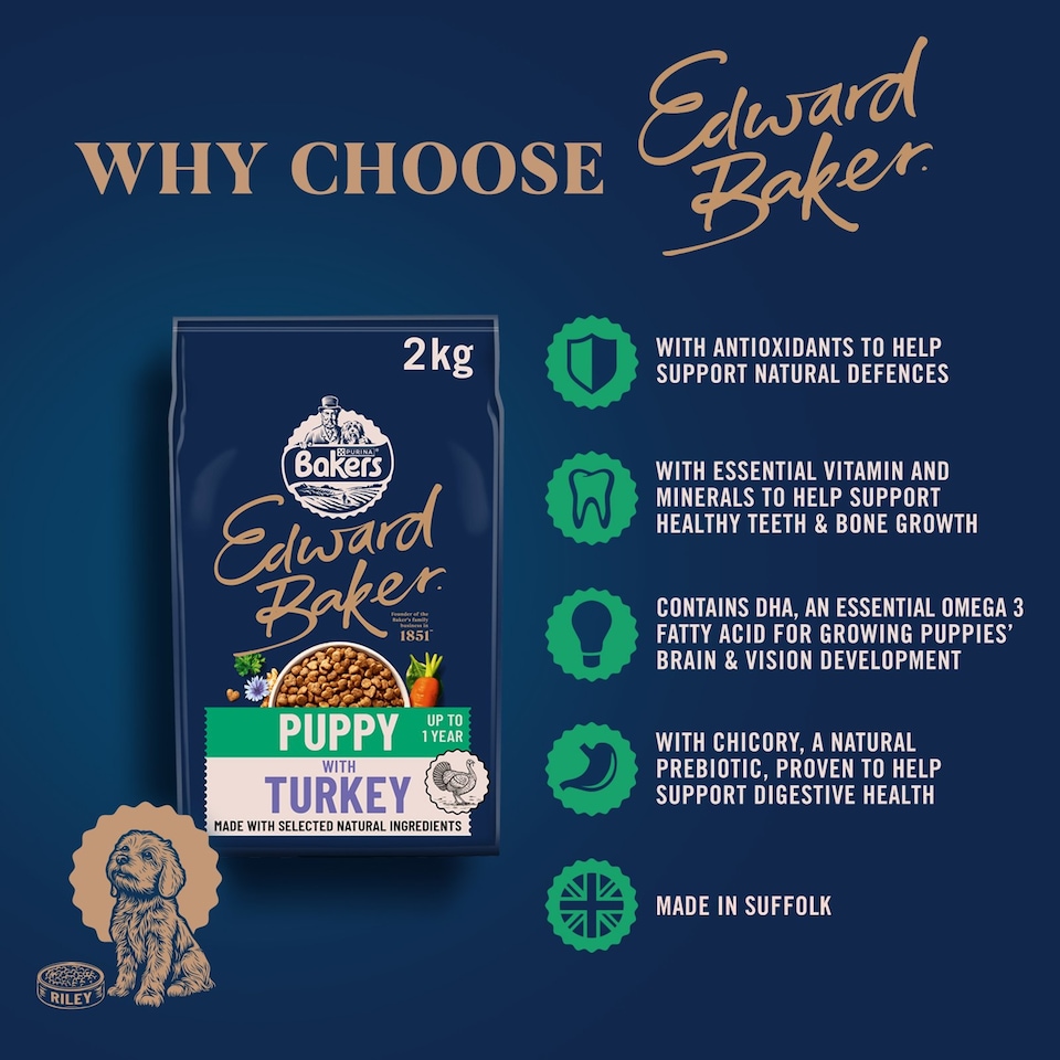 image 1 of BAKERS Edward Baker Puppy Turkey Dry Dog Food 2kg