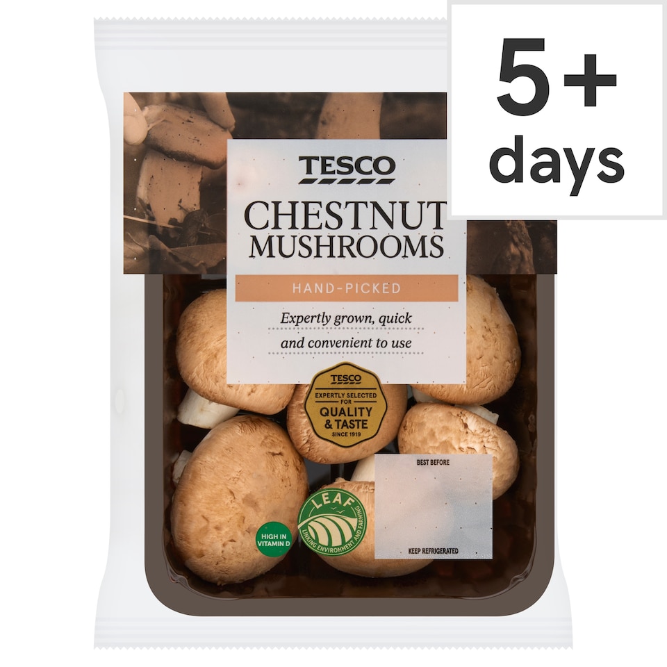 Tesco Chestnut Vitamin D Mushrooms 250G