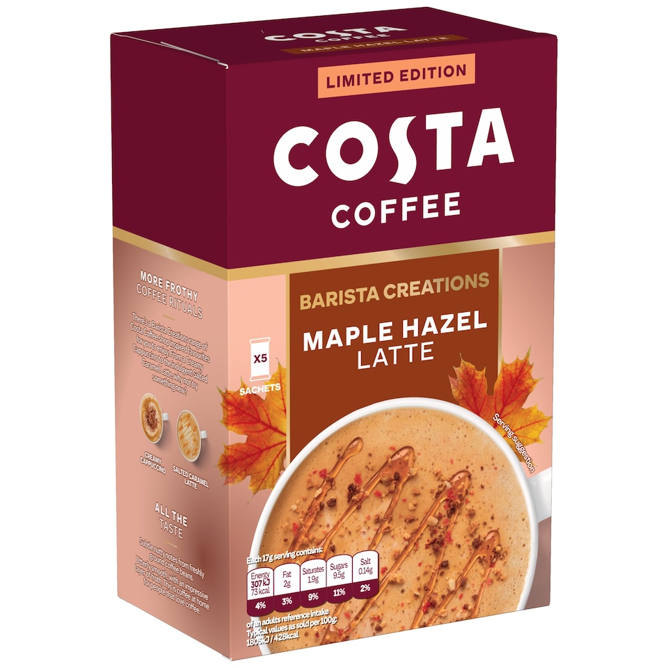 image 1 of Costa Coffee Maple Hazel Latte 85g