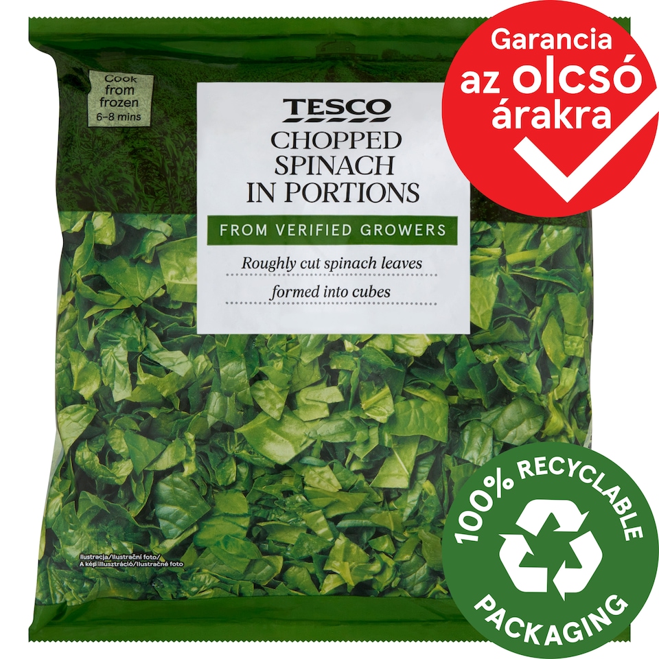 Tesco gyorsfagyasztott aprított spenót adagok 450 g