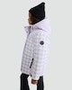 image 2 of F&F Girls Houndstooth Hooded Ski Jacket in Multi