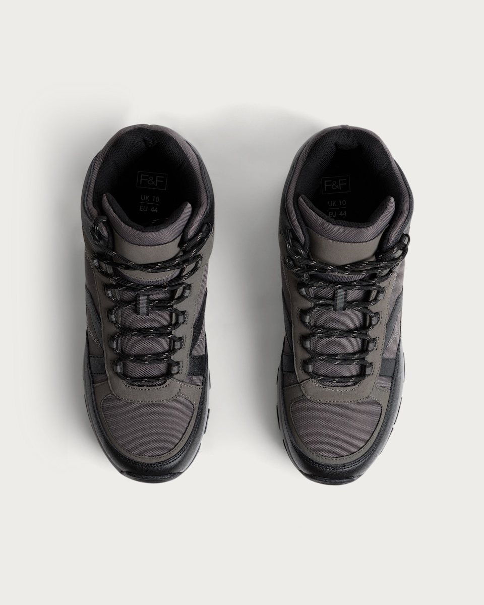 image 1 of F&F Lace-Up Hiking Boots in Black
