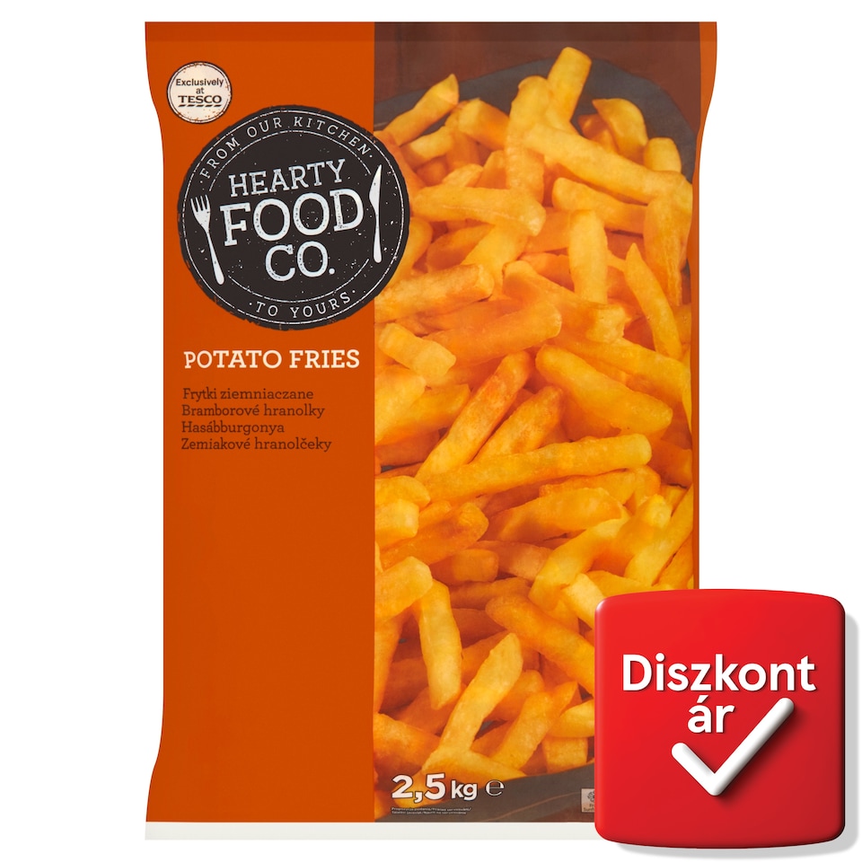 Hearty Food Co. gyorsfagyasztott, elősütött hasábburgonya 2,5 kg