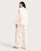 image 3 of F&F Poplin Floral Striped Revere Pyjama Set in Coral