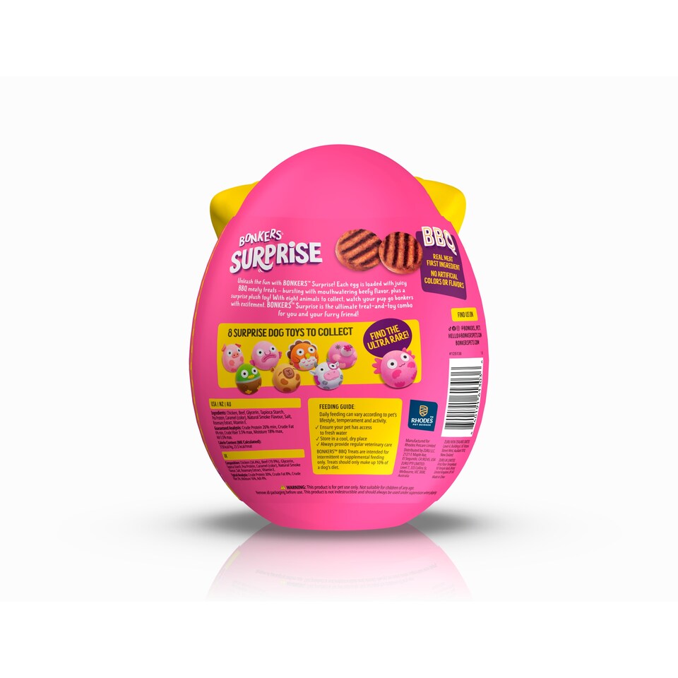 image 1 of BONKERS Dog Treats BBQ Patties & Toys Chicken 75 G