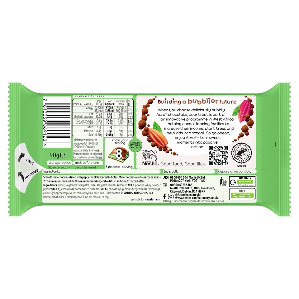 image 1 of Aero Peppermint Mint Chocolate Sharing Bar 90g