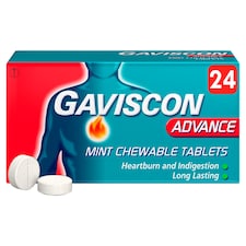 Gaviscon Advance Heartburn Relief Chewable Tablets - Mint 24s