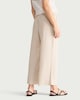 image 3 of F&F Linen Rich Wide Leg Cropped Drawstring Trousers in Beige