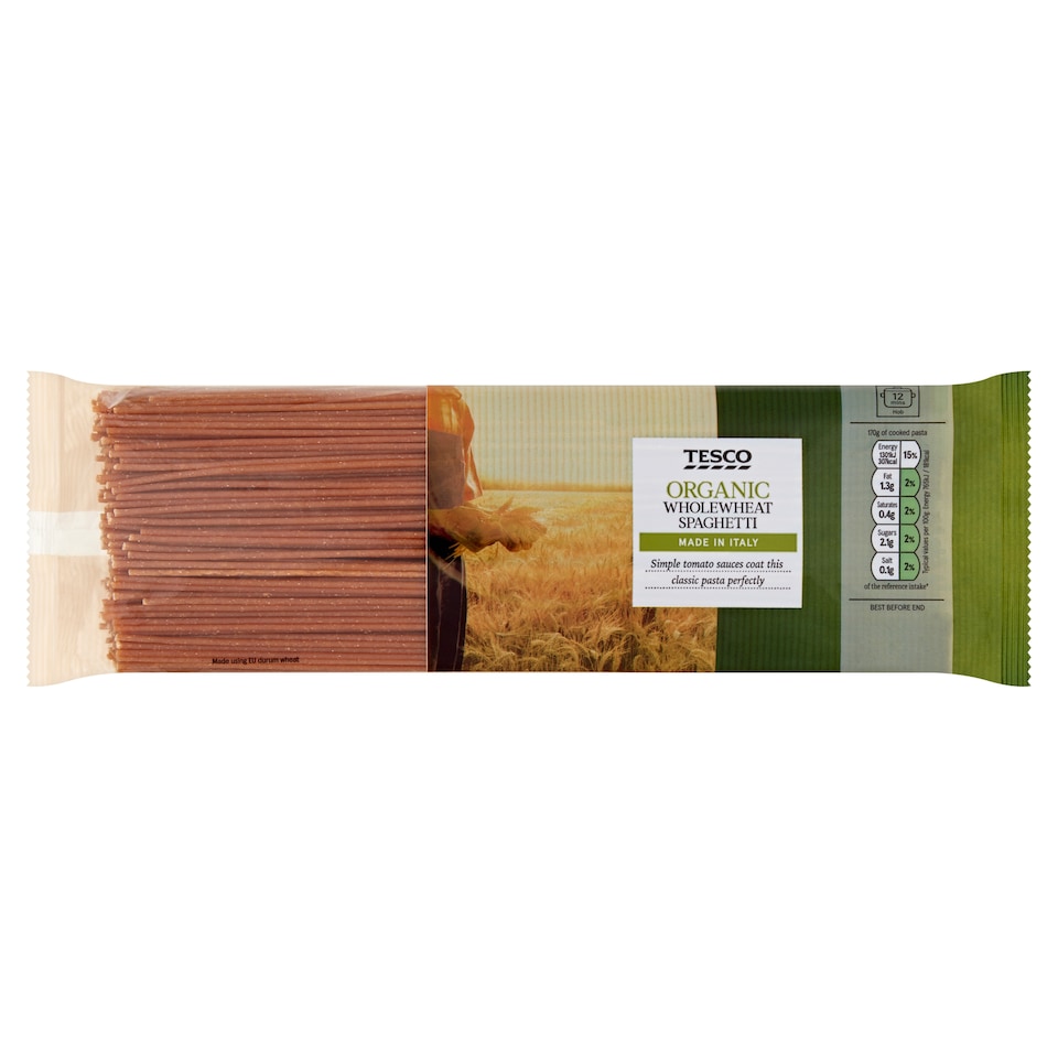 Tesco Organic Wholewheat Spaghetti 500g