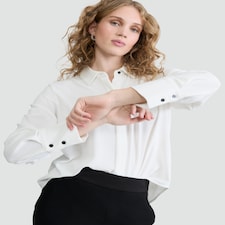 F&F Collared Long Sleeved Blouse in White