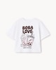 image 1 of F&F Girls Pure Cotton Boba Love T-Shirt in White