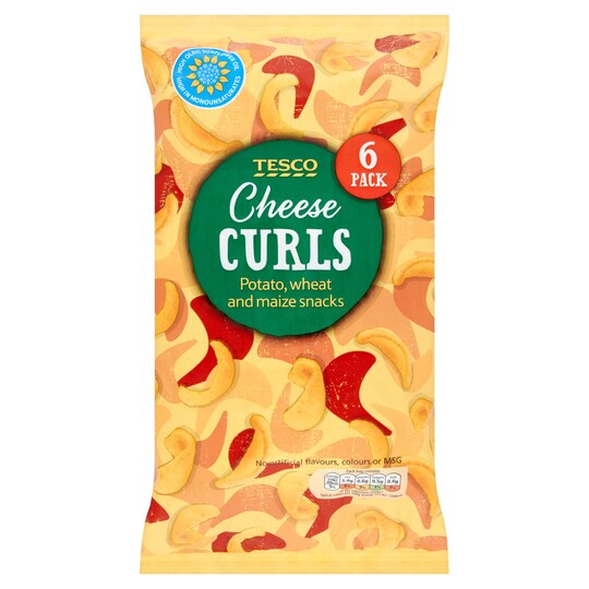 Tesco Cheese Curls Snacks 6X17g - Tesco Groceries