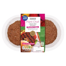 Tesco Plant Chef 2 Meat Free Burgers 226G