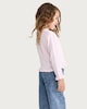 image 3 of F&F Girls Pure Cotton Pointelle Frill Trim Cardigan in Pink
