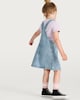 image 4 of F&F Girls Cotton Rich Denim Pinafore and T-Shirt Set in Multi Blue