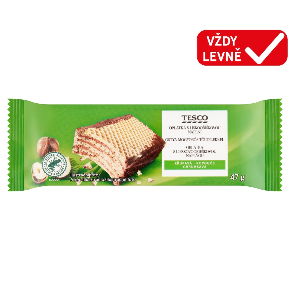 Tesco Wafer with Hazelnut Filling 47g