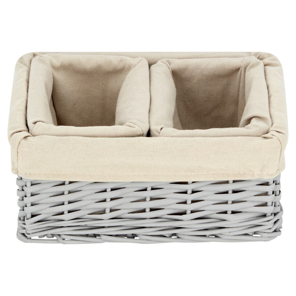 Tesco 3 Pack Grey Wicker Baskets