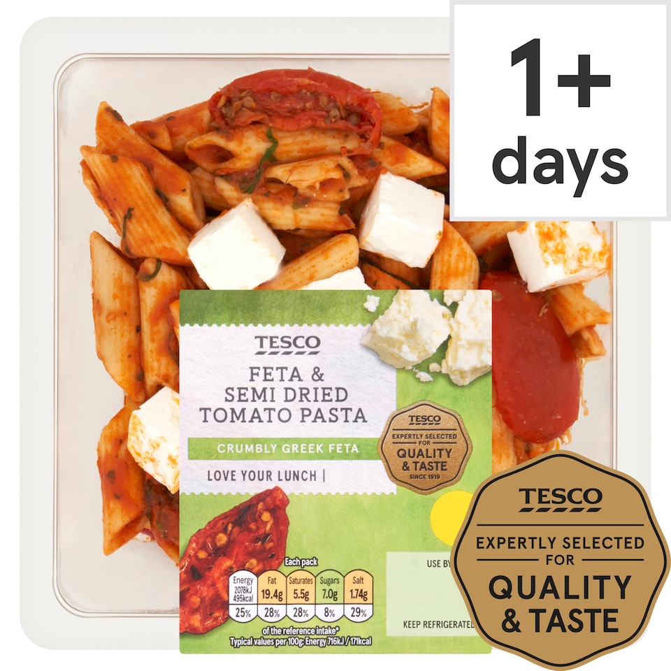 Tesco Feta Semi Dried Tomato Pasta 290G