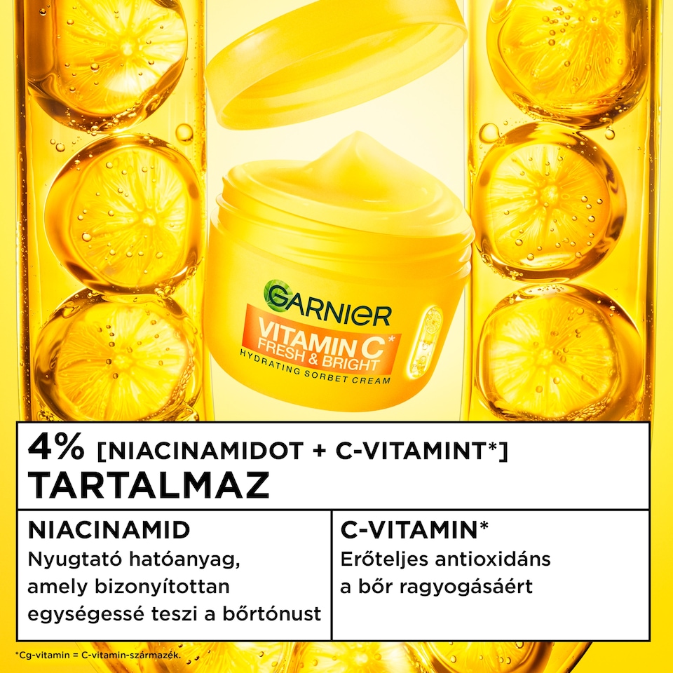 image 1 of Garnier Vitamin C Fresh & Bright Hydrating Sorbet Cream 85 ml