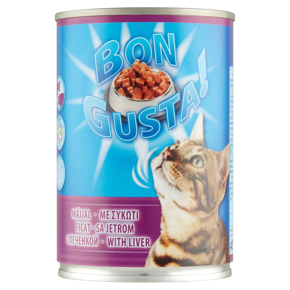 Bon Gusta! Complete Pet Food for Adult Cats with Liver 415 g