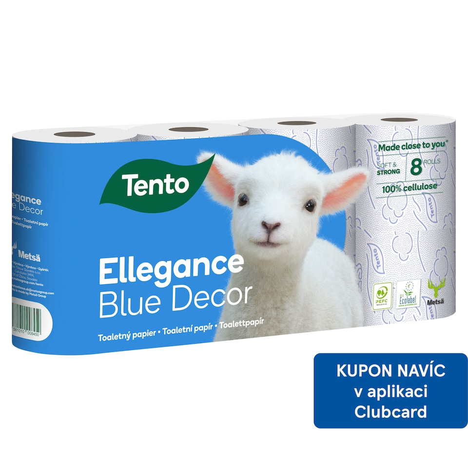 Tento Ellegance Blue Decor Toilet Paper 8 Rolls