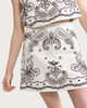 image 1 of The F&F Edit Pure Cotton Embroidered Co-ord Mini Skirt in Multi Red