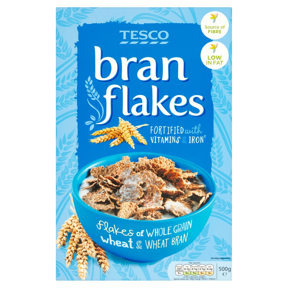 Tesco Bran Flakes Cereal 500G