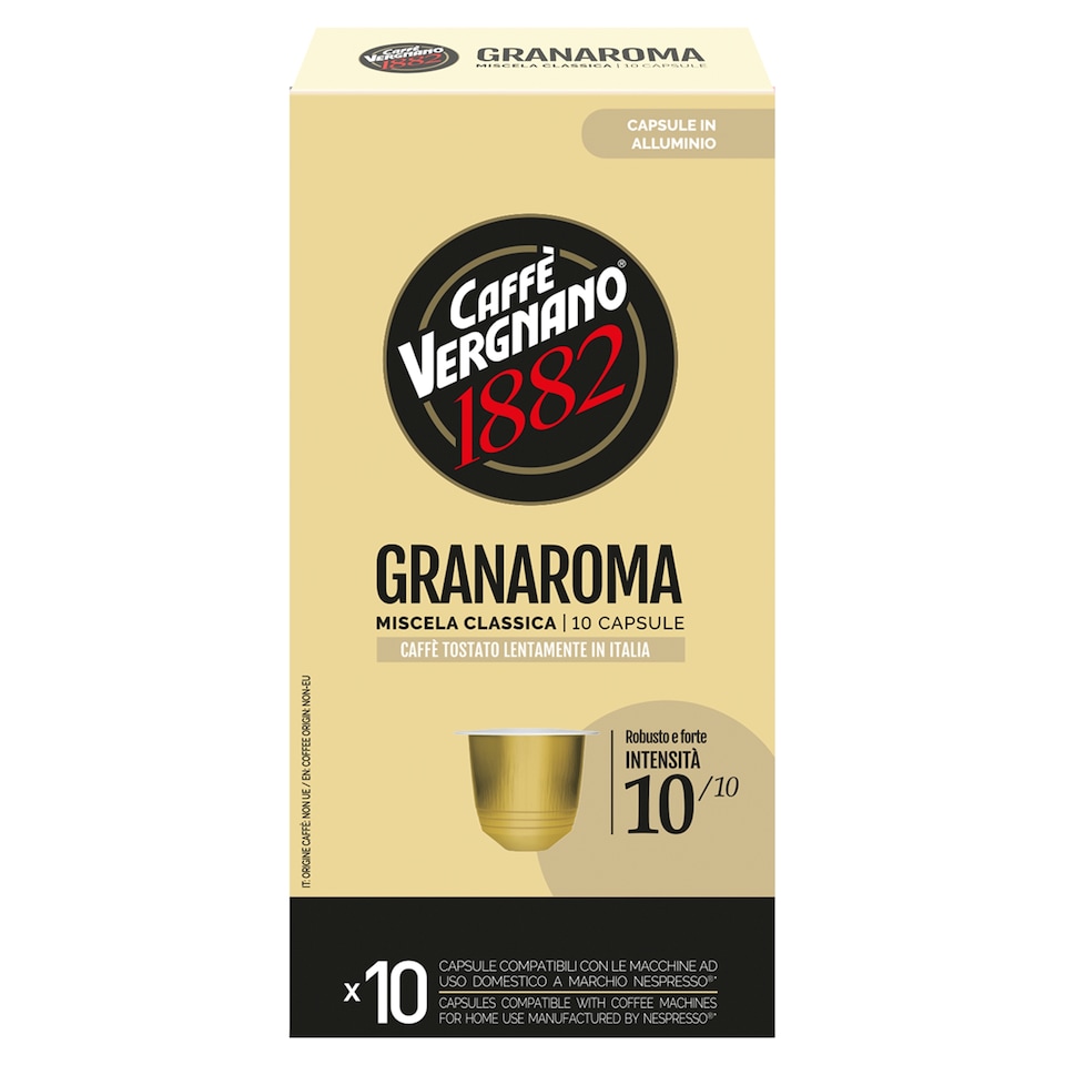 Caffè Vergnano 1882 Granaroma Coffee Blend Roasted Ground Capsules 10 x 5.5g (55g)