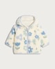 image 1 of F&F Baby Fleece Textured Floral Print Hooded Jacket in Blue