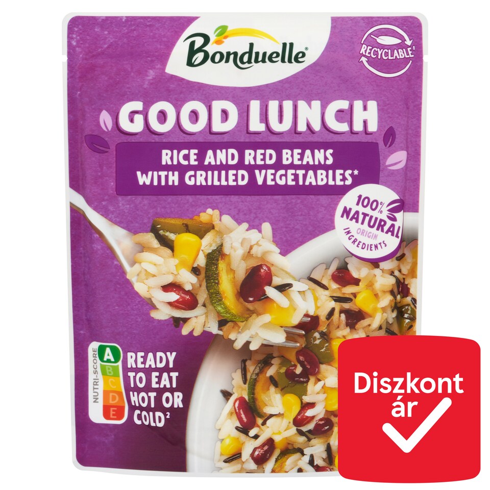 Bonduelle Good Lunch vörösbab, rizs, csemegekukorica, grillezett zöldségek keveréke 250 g  1. kép