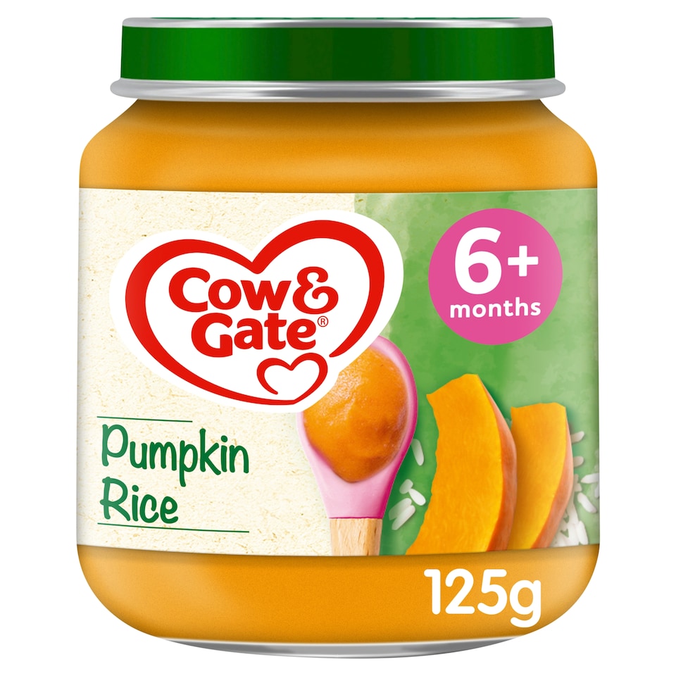 image 1 of Cow & Gate Pumpkin Rice Baby Food Snack Jar 6+ Months 125g