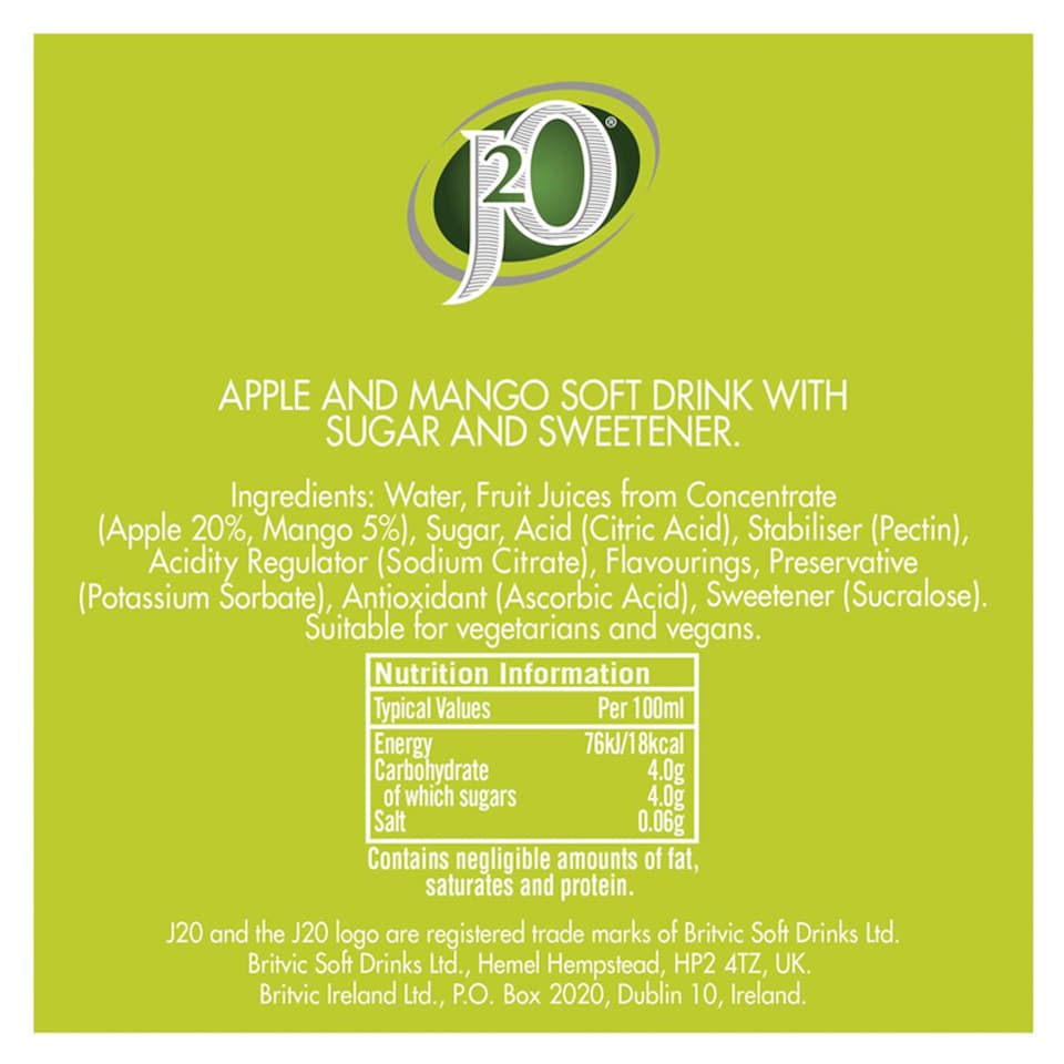image 1 of J2O Apple & Mango 4x275ml