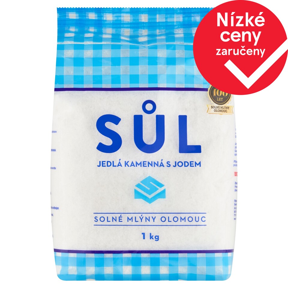 Solné Mlýny Sůl jedlá kamenná s jodem 1kg