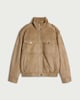 image 6 of F&F Faux Suede Funnel Neck Jacket in Med Nude