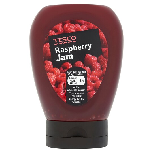 Tesco Raspberry Squeezy Jam 340G Tesco Groceries