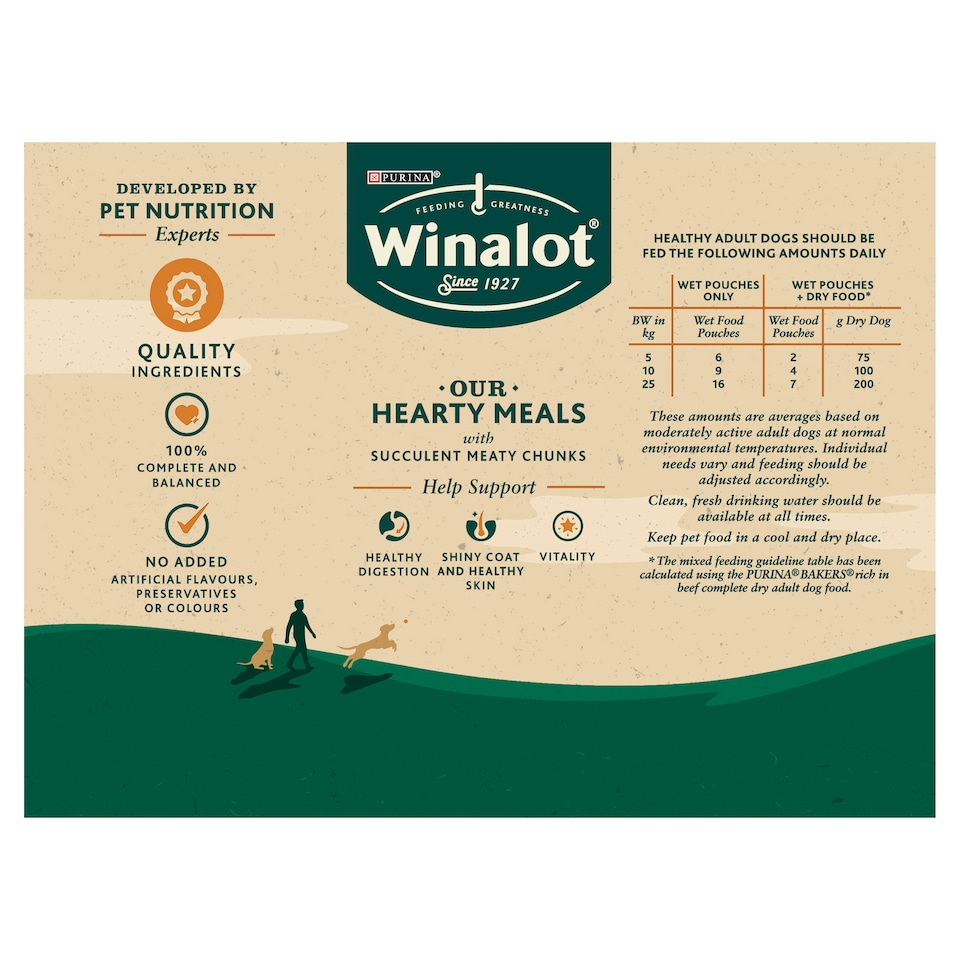 image 1 of Winalot Sunday Dinner Wet Dog Food Pouches in Gravy 12x100g
