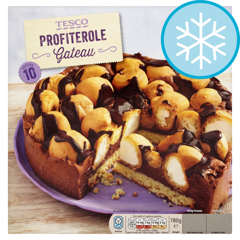 TESCO PROFITEROLE GATEAU 780G