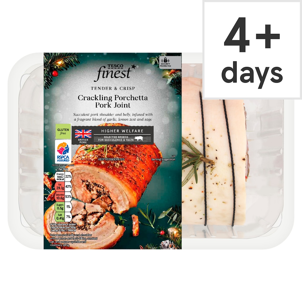 52. Tesco Finest Crackling Porcetta Pork Joint 1.5-1.8kg (Serves 6)