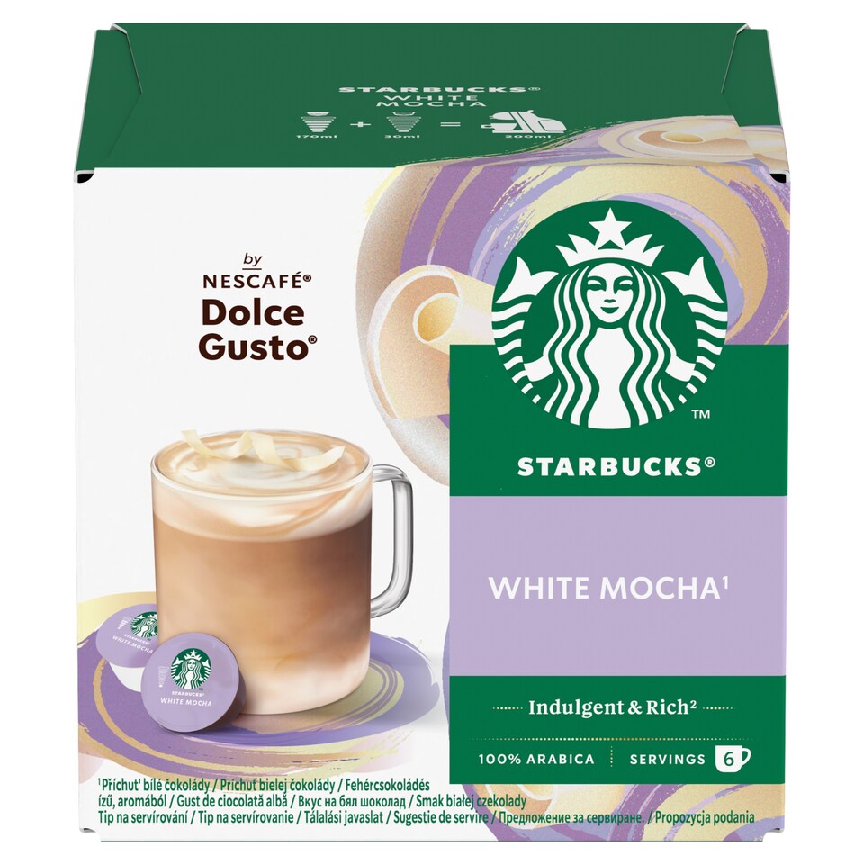Starbucks by Nescafé Dolce Gusto White Mocha kávé és tejpor kapszula 12 db/6 csésze 123 g  1. kép