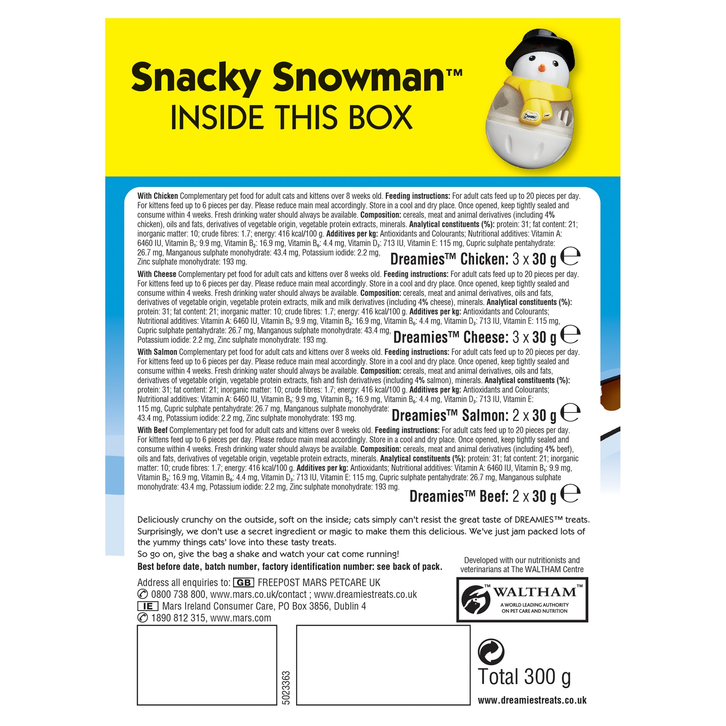 dreamies snacky snowman