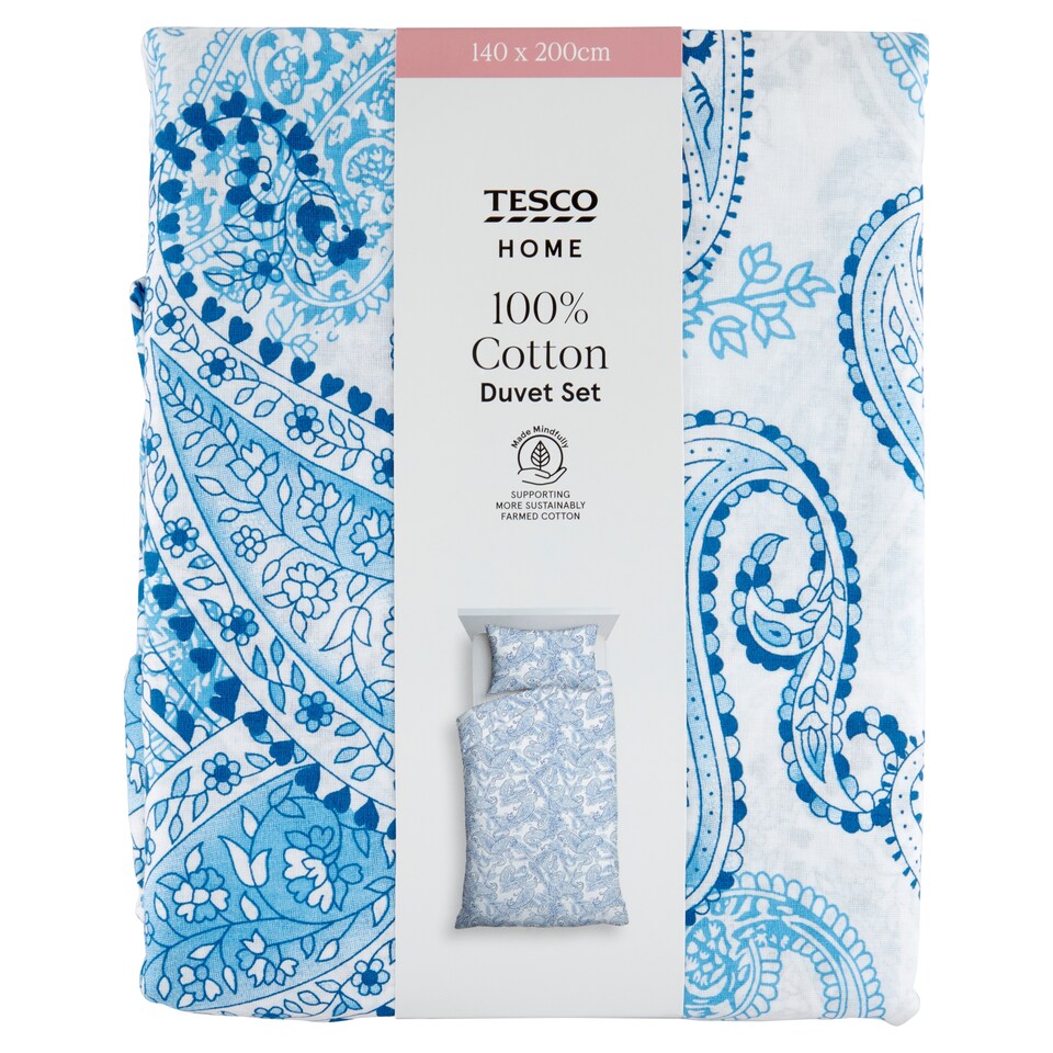 Tesco Home 100% Cotton Duvet Set 140 x 200 cm