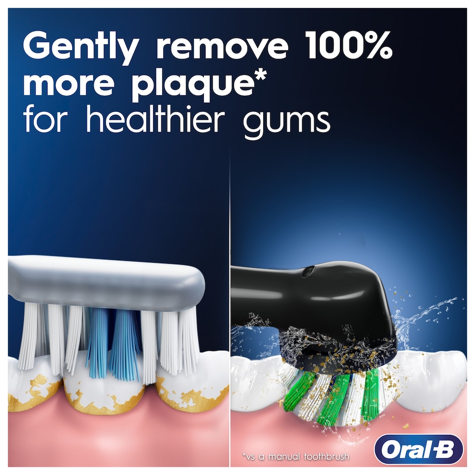 image 1 of Oral-B Pro 3 Black Cross Action Electric Toothbrush