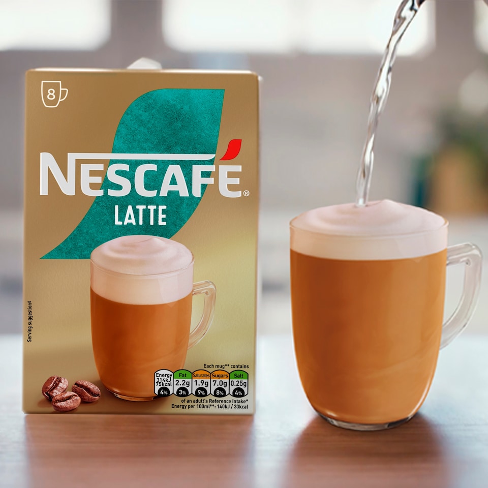 image 1 of Nescafe Latte Coffee Sachets x8 144g