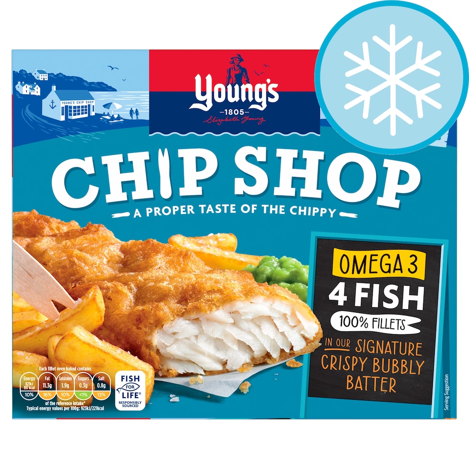 Youngs Chip Shop 4 Omega 3 Fish Fillets