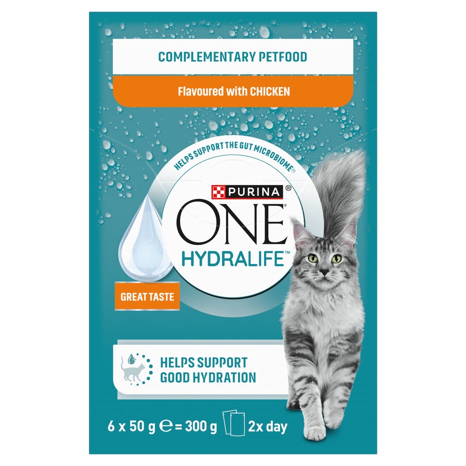 image 1 of Purina ONE HYDRALIFE with Chicken Cat Compliment 6x50g